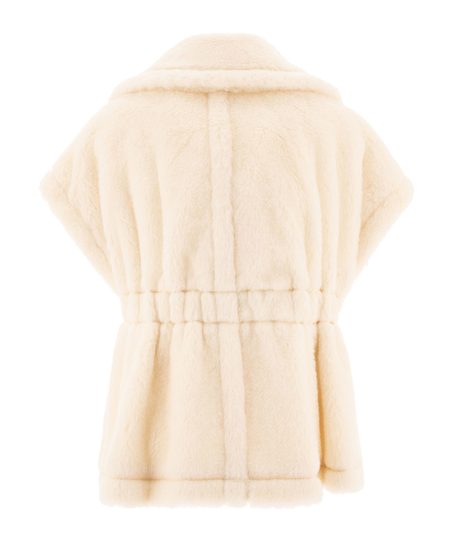 Max Mara Teddy Fabric Alpaca And Wool Cape In Nude