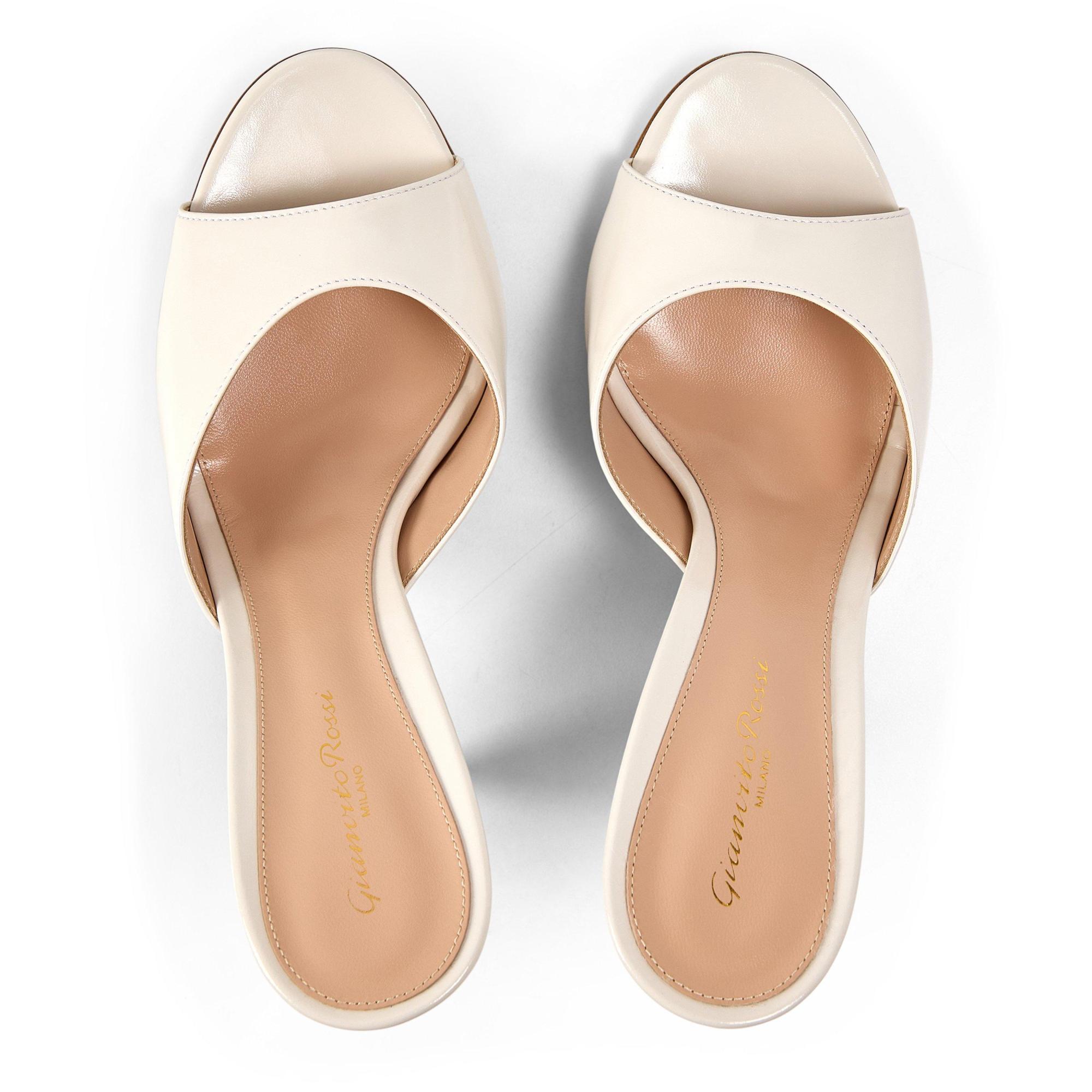 Gianvito Rossi Solid Heeled Mules In White