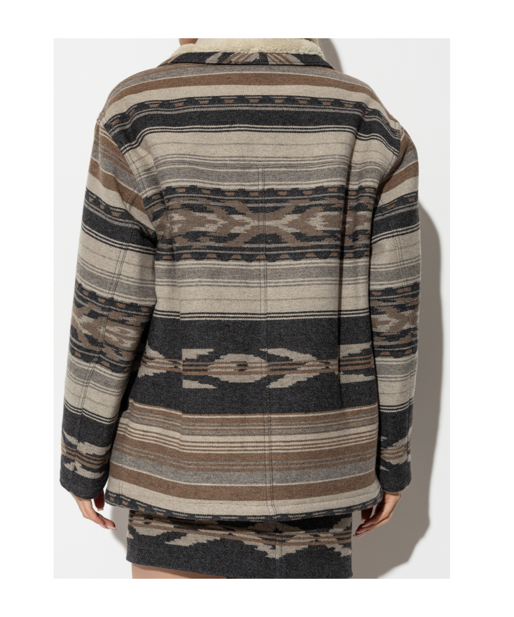 Shop Isabel Marant Étoile Dorcas Patterned Jacquard Coat In Nude