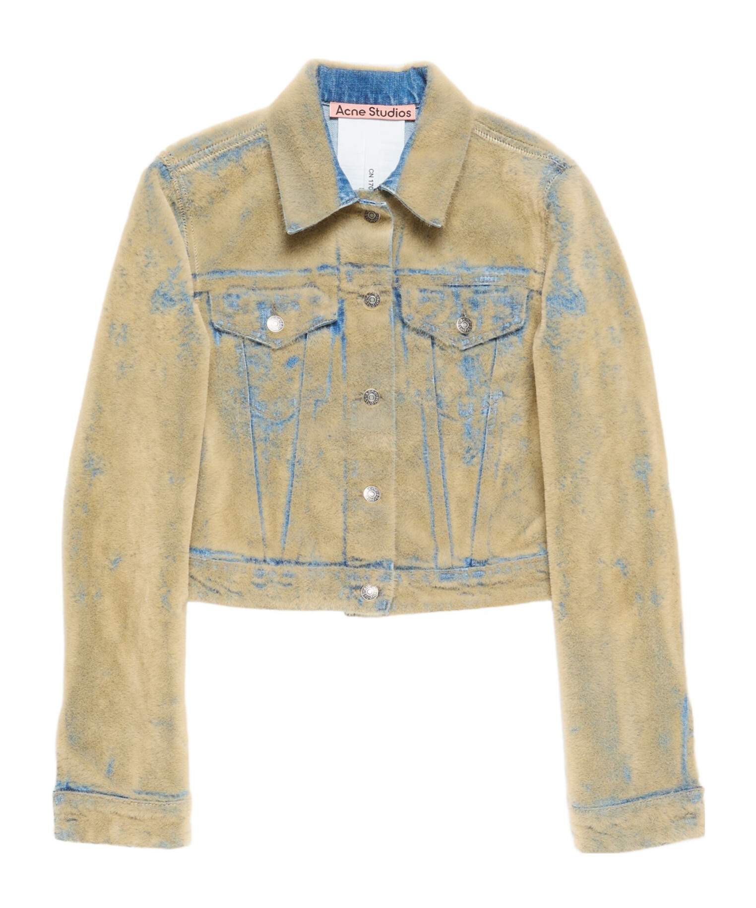 Acne Studios Textured Denim Jacket In Brown