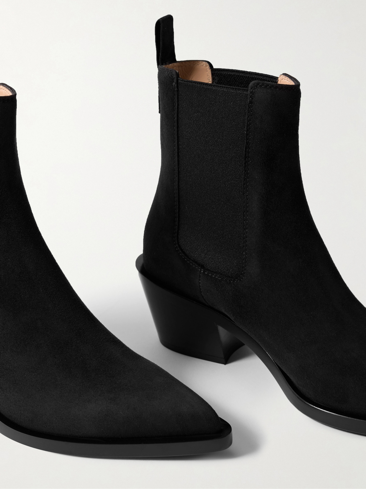 Gianvito Rossi Wylie Suede Western Chelsea Booties In Brown