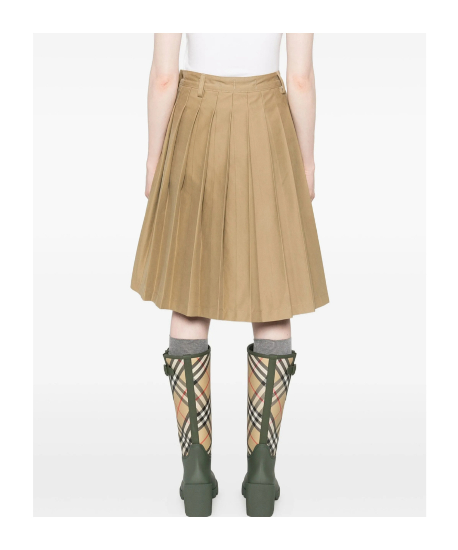 7 For All Mankind Pleated Skirt In Brown