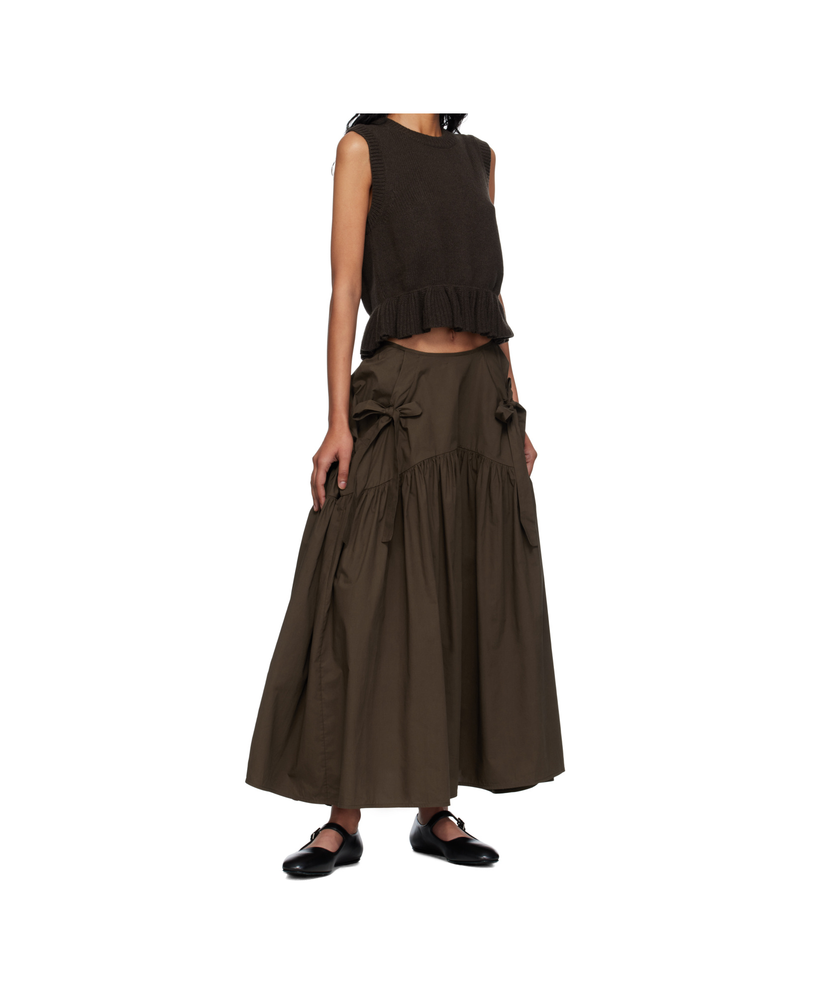 Cecilie Bahnsen Sleeveless Vest In Brown