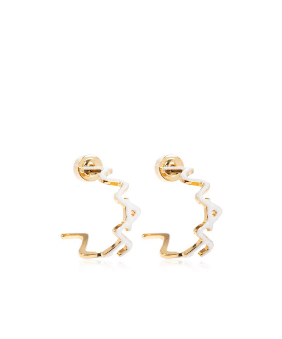 Marni Zig-zag Hoop Earrings In Neutral