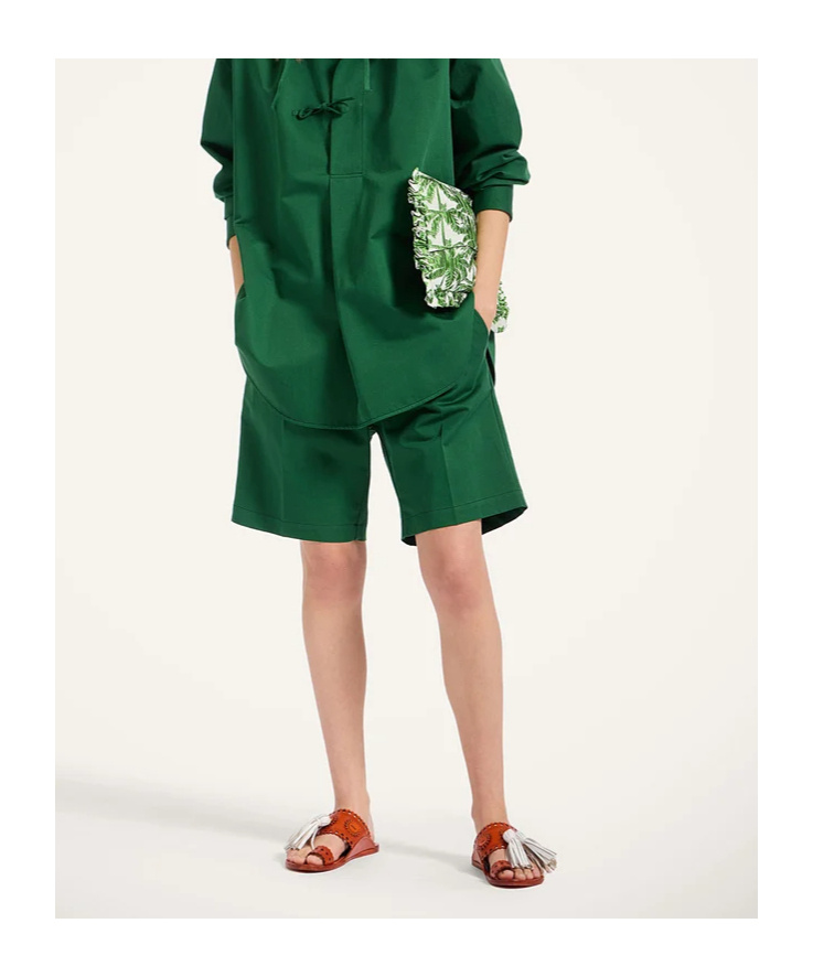 La Doublej Boyfriend Shorts In Green