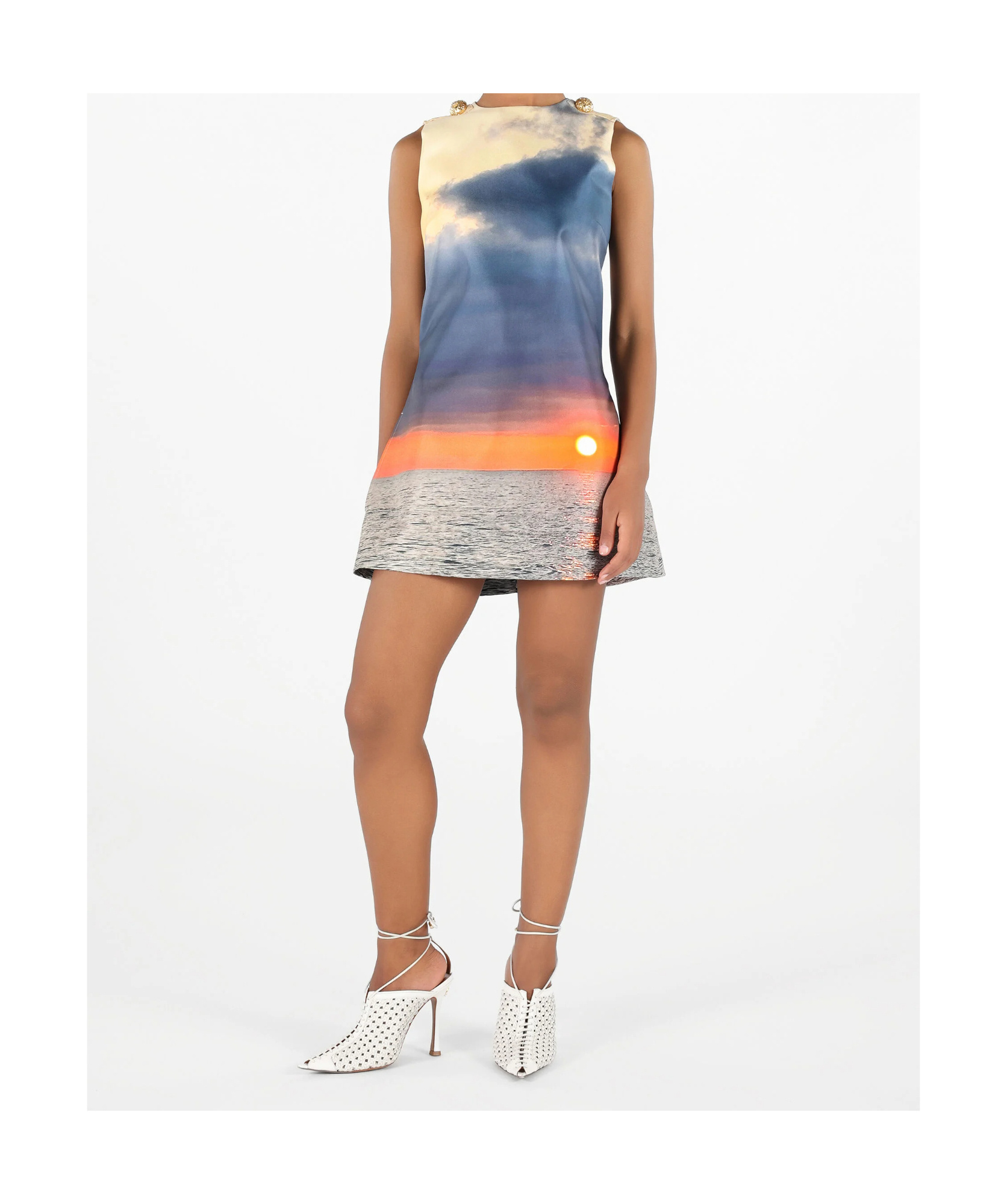 ROBERTO CAVALLI PHOTOGRAPH-PRINT MINI DRESS