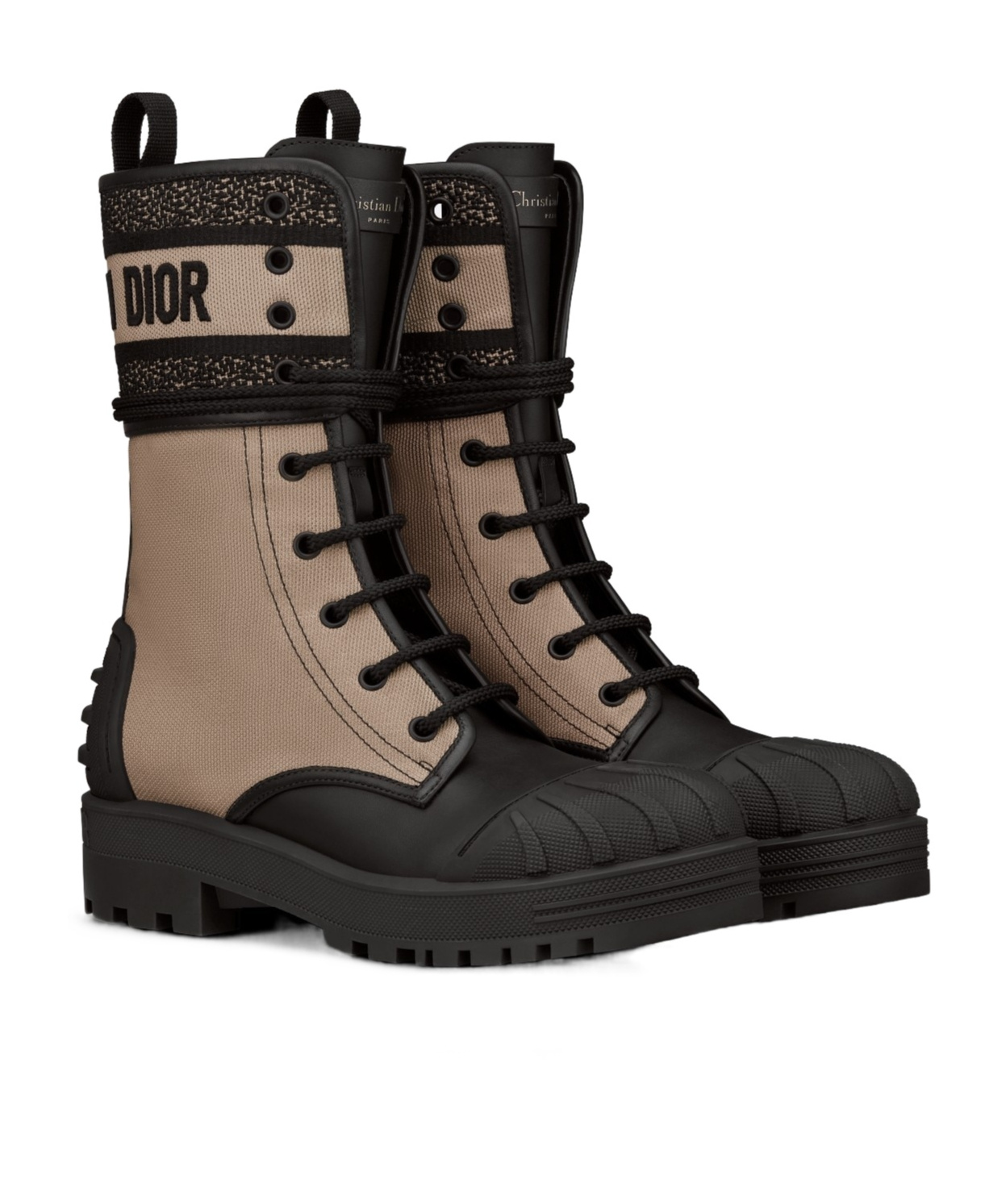 Dior D-major Laced Short Boots In Black