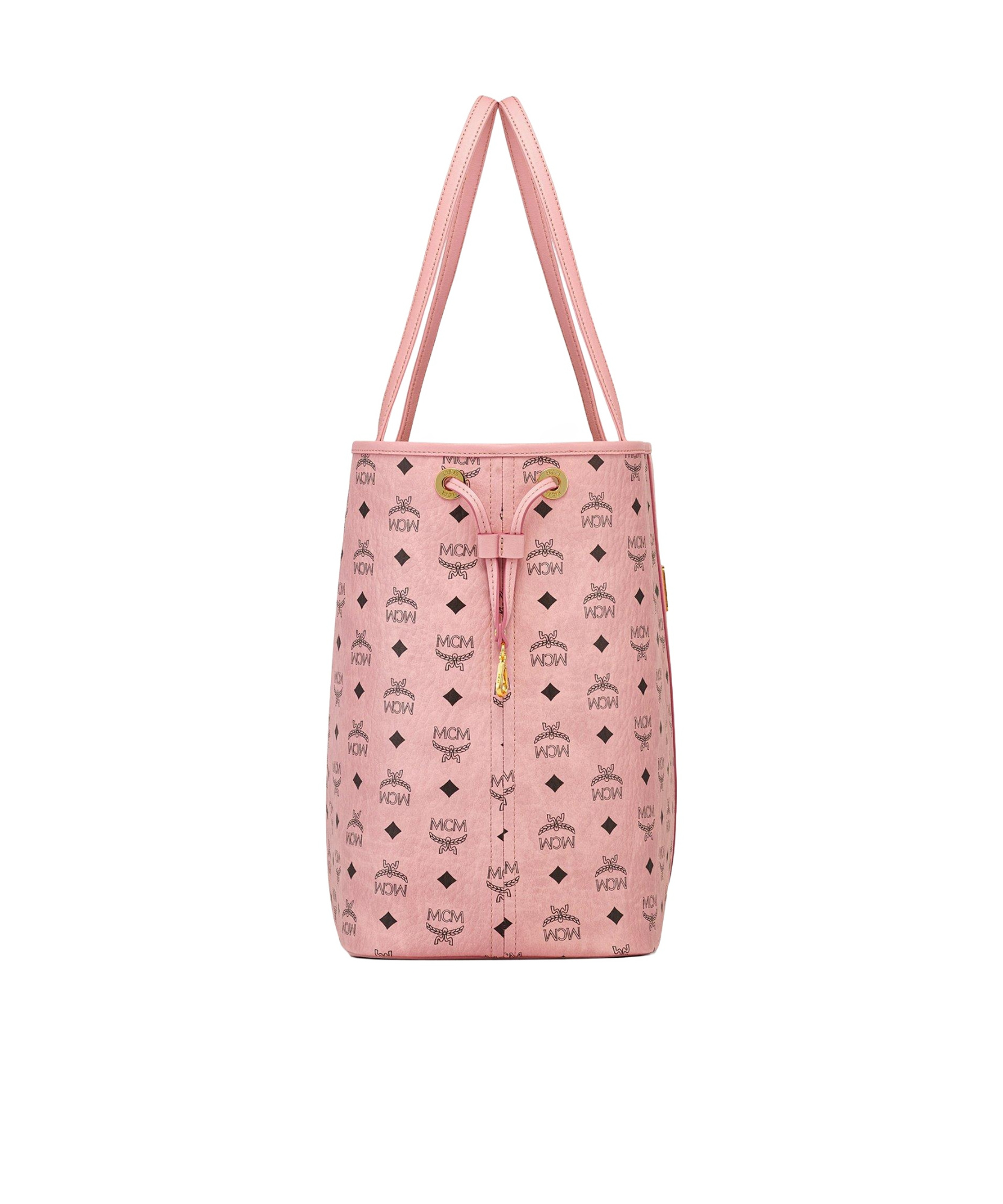 Mcm Monogram Printed Top Handle Bag In Pink