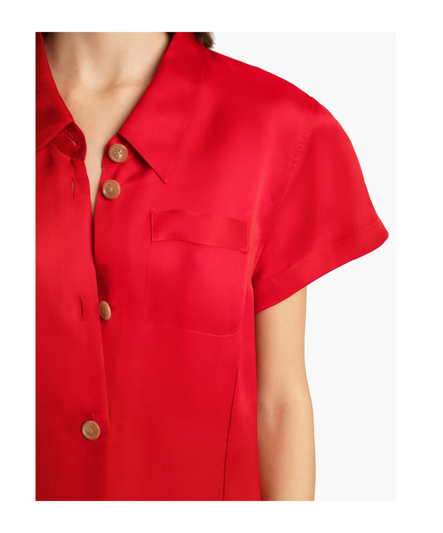Khaite Effy Silk And Cotton-blend Organza Midi Shirt Dress In Red