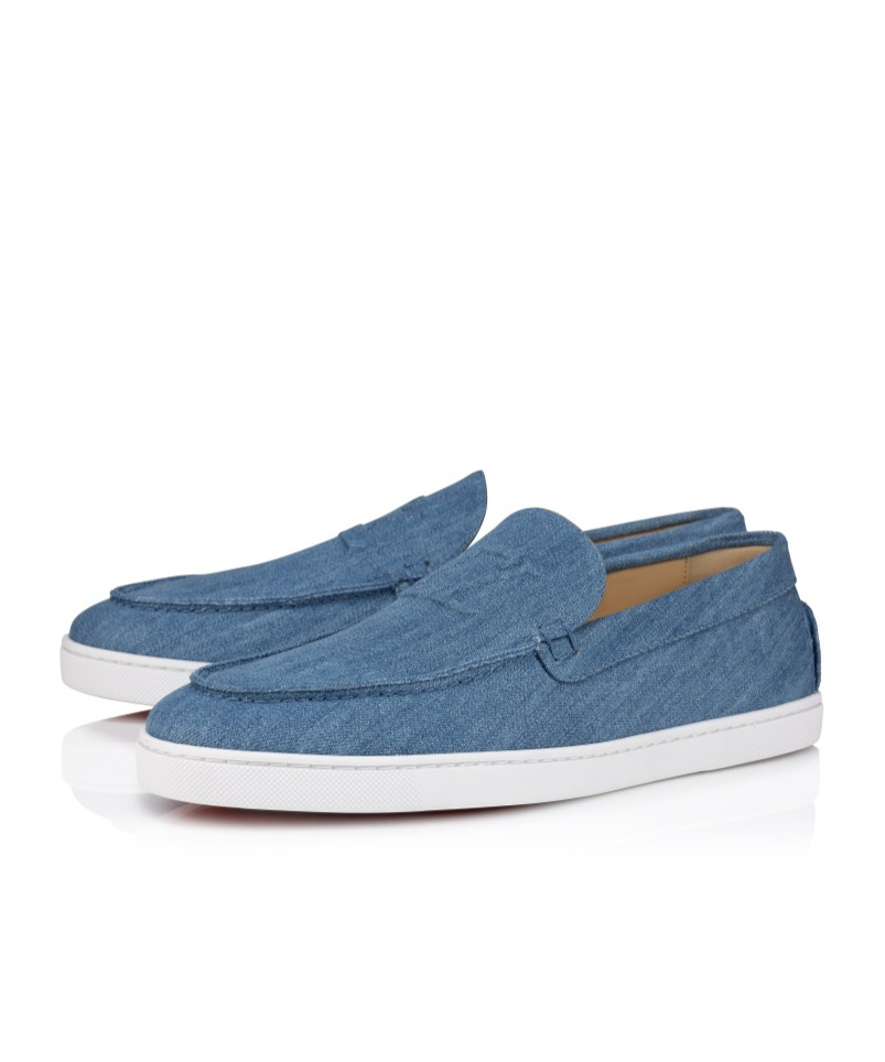 Christian Louboutin Varsiboat Denim Boat Shoes In Blue