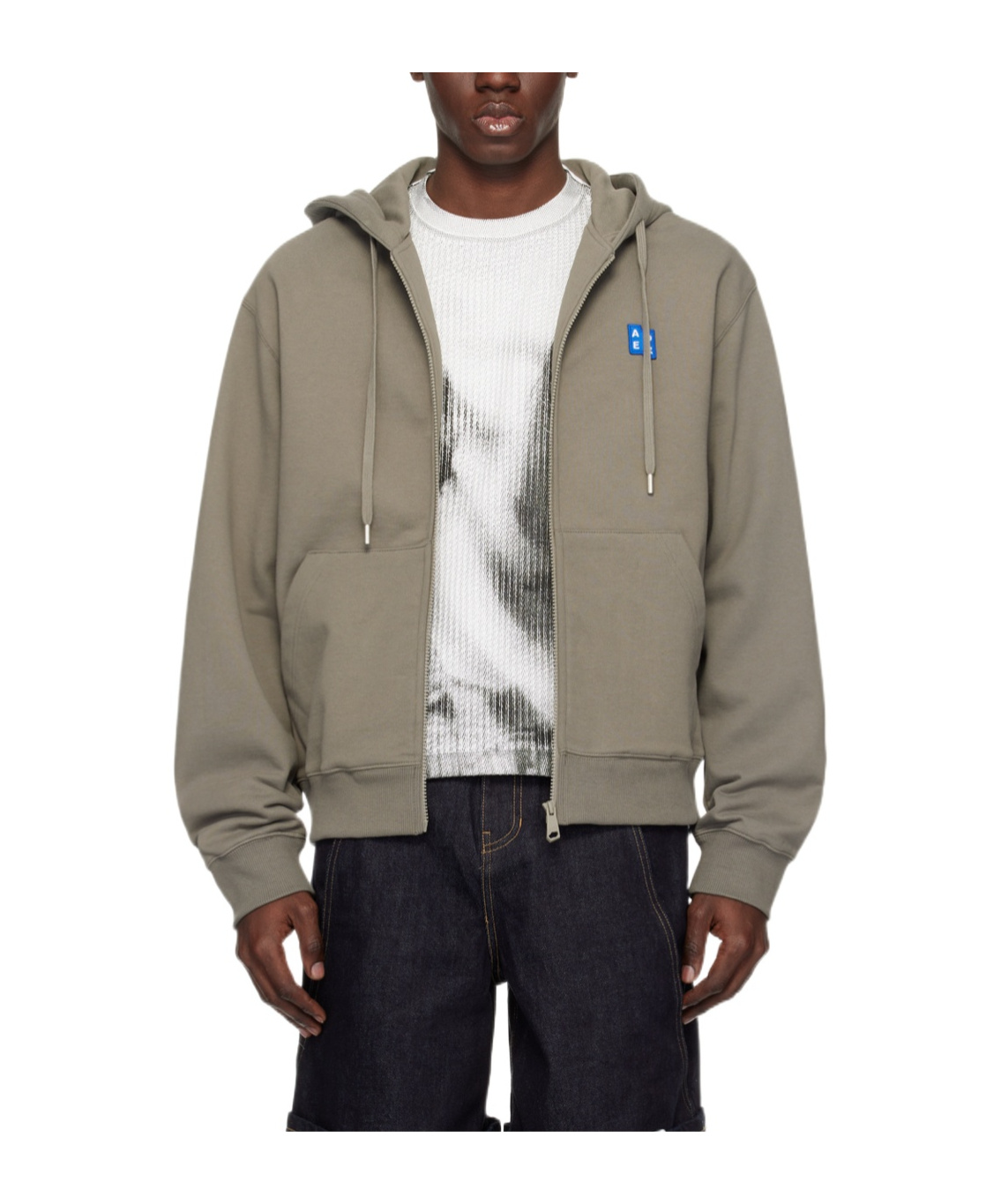 Ader Error Zipper Casual Jacket In Gray