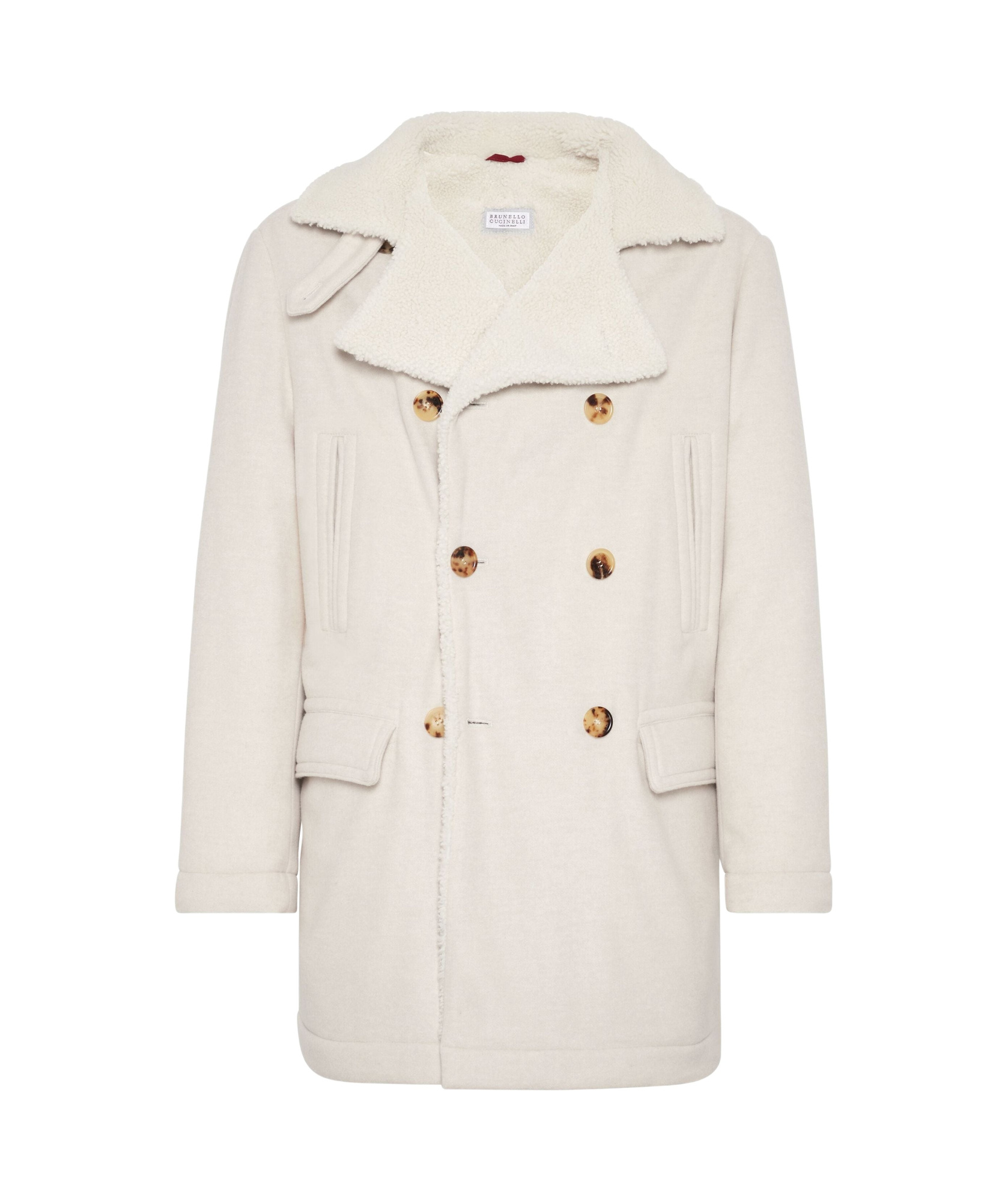 Brunello Cucinelli Double-breasted Wool Coat In White