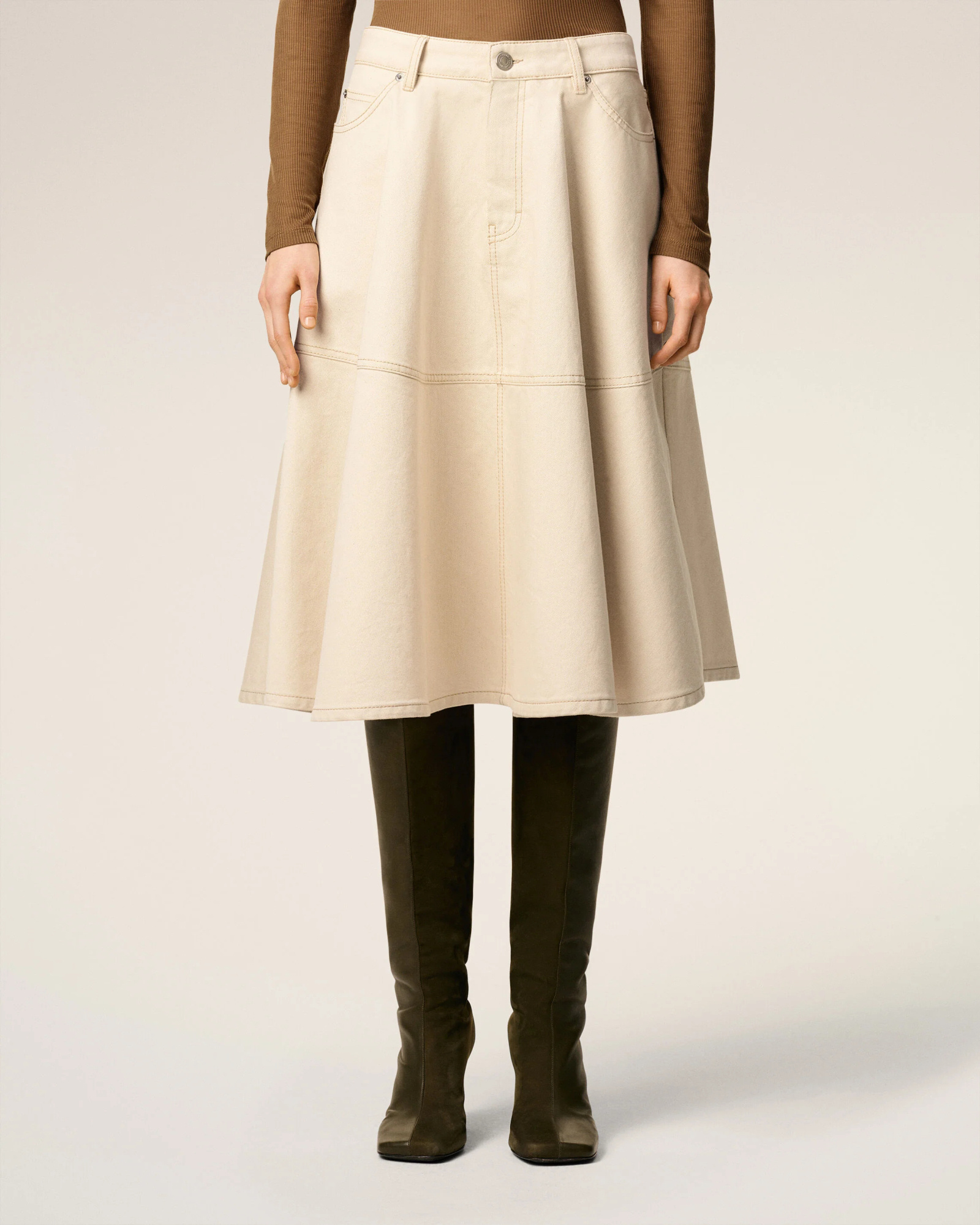 Ami Alexandre Mattiussi Low-waist Skirt In Neutral