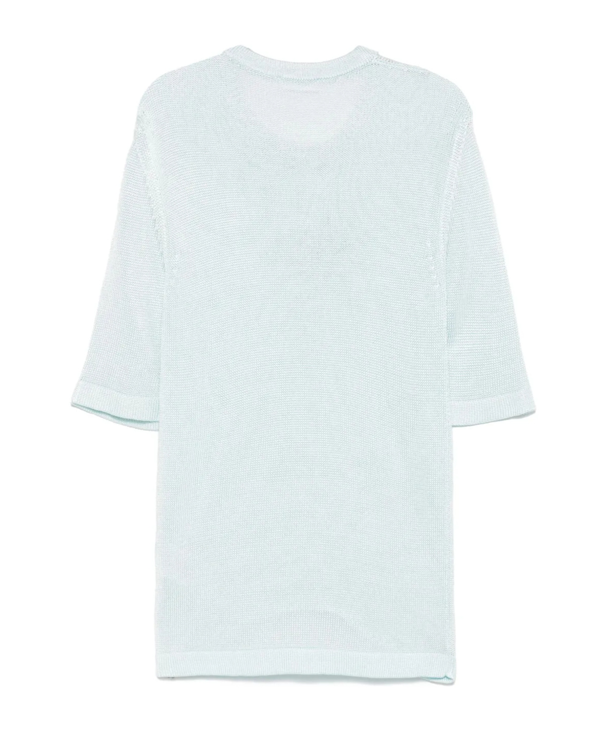Jil Sander Crochet-flower Knit T-shirt In Sky Blue