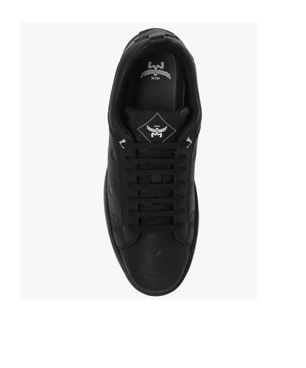 Mcm Neo Terrain Lo Sneakers In Monogram Leather In Black