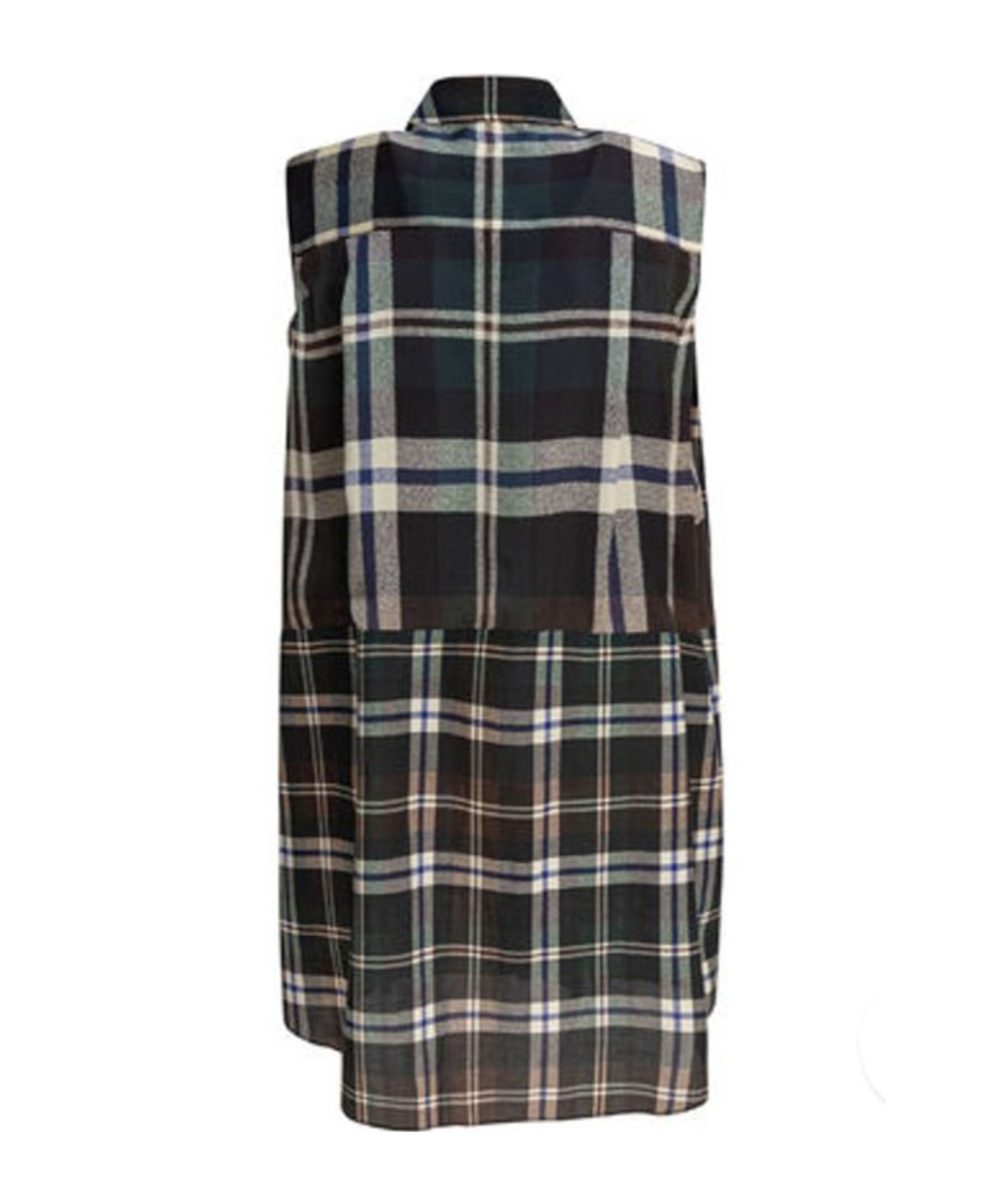 Sacai Dress Plaid Pattern Chest Pockets In Multi