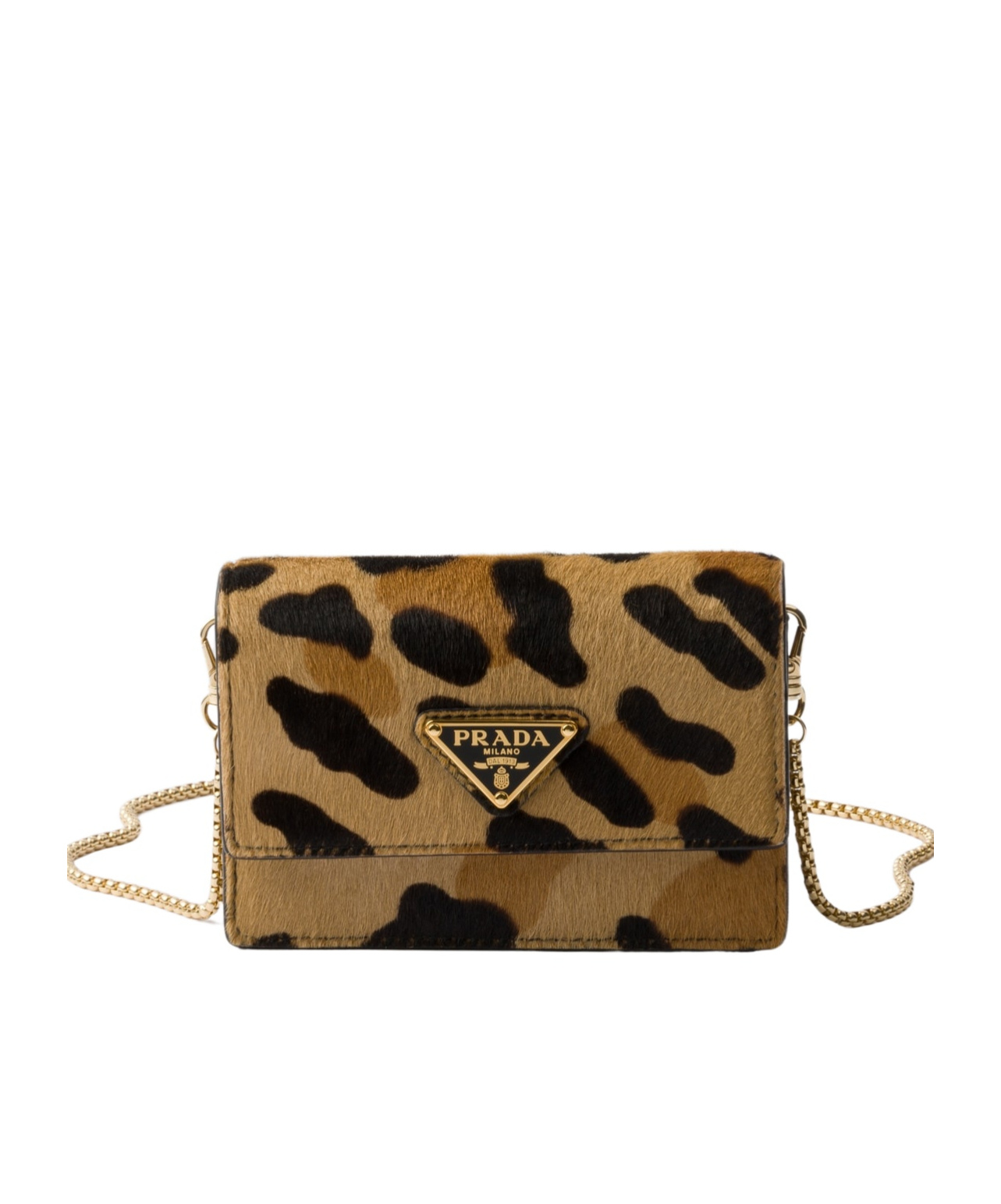 Prada Logo Shoulder Card Bag In Brown