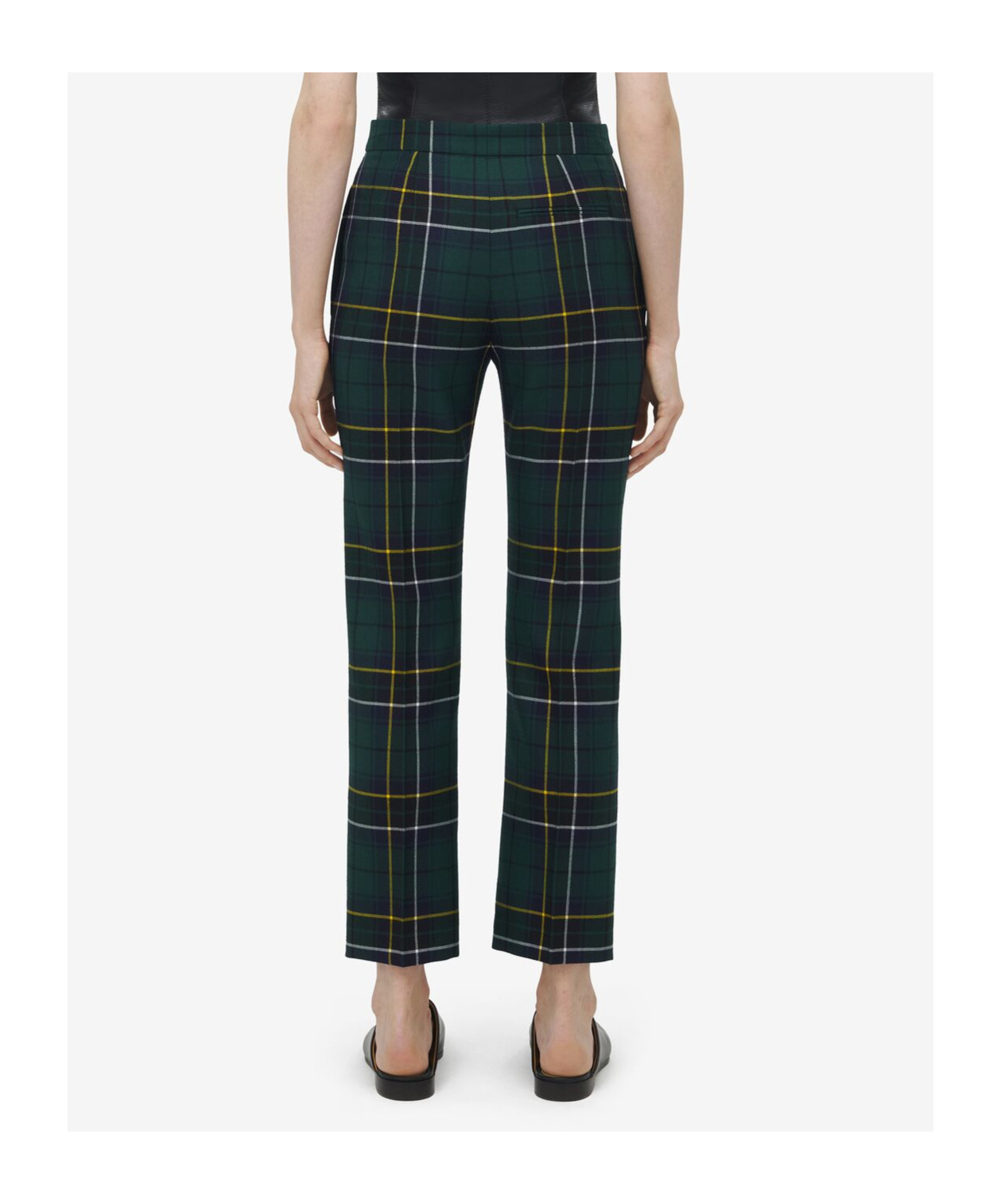 Alexander Mcqueen Wool Tartan Cigarette Trousers In Multi