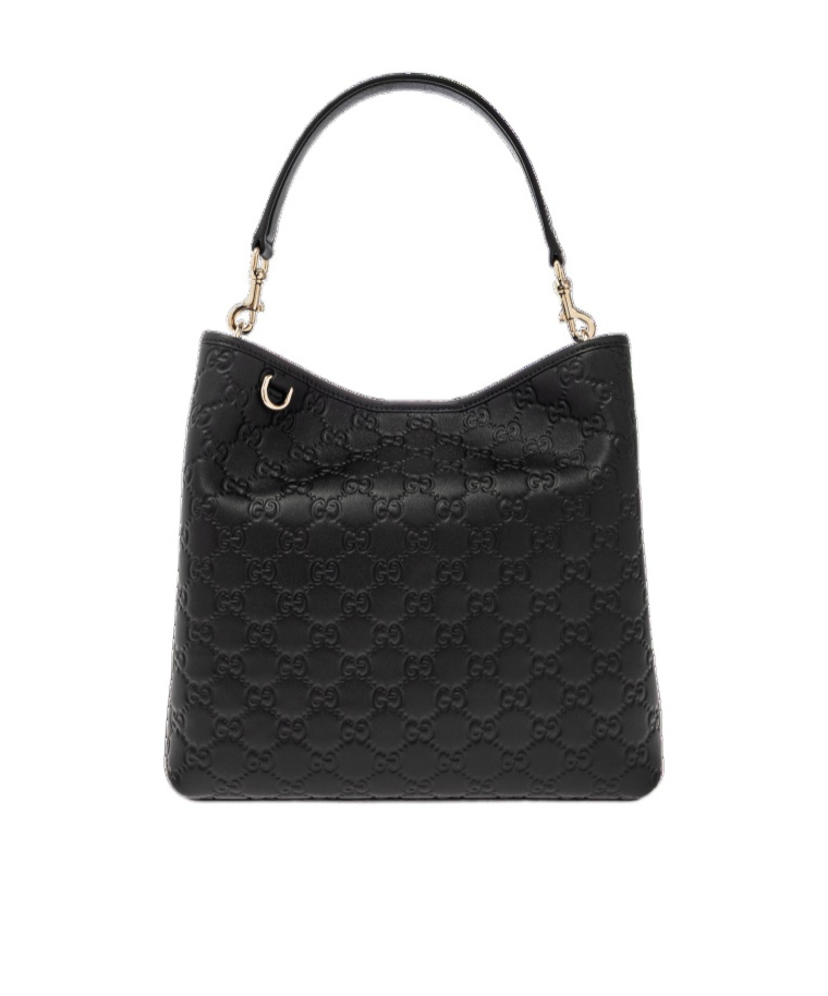 Gucci Women Medium Gg Emblem Bucket Bag In Black