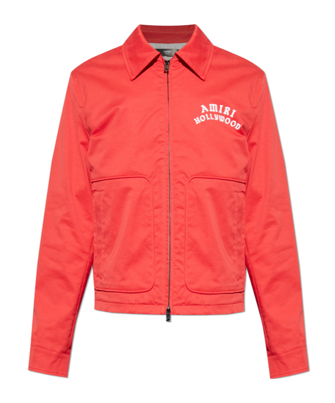 Amiri Jacket Pointed Collar Long Sleeves In Orange