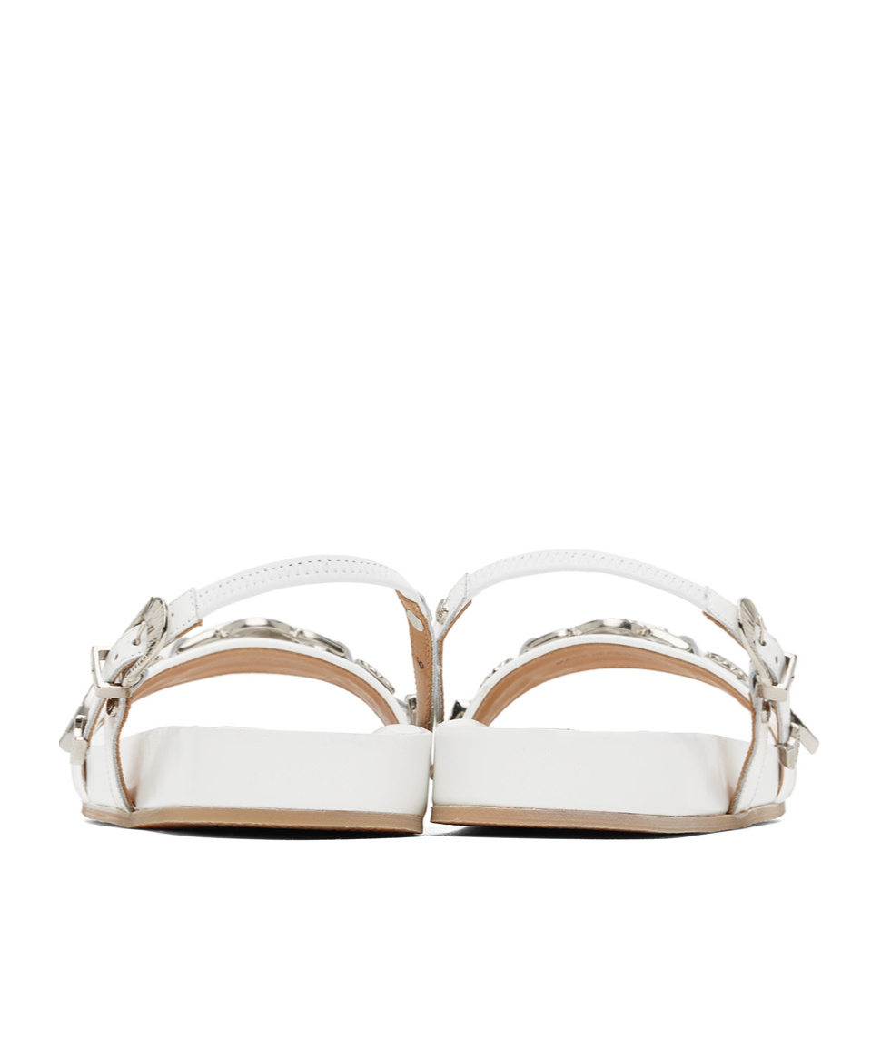 Toga Logo Logo Flat Sandals In White