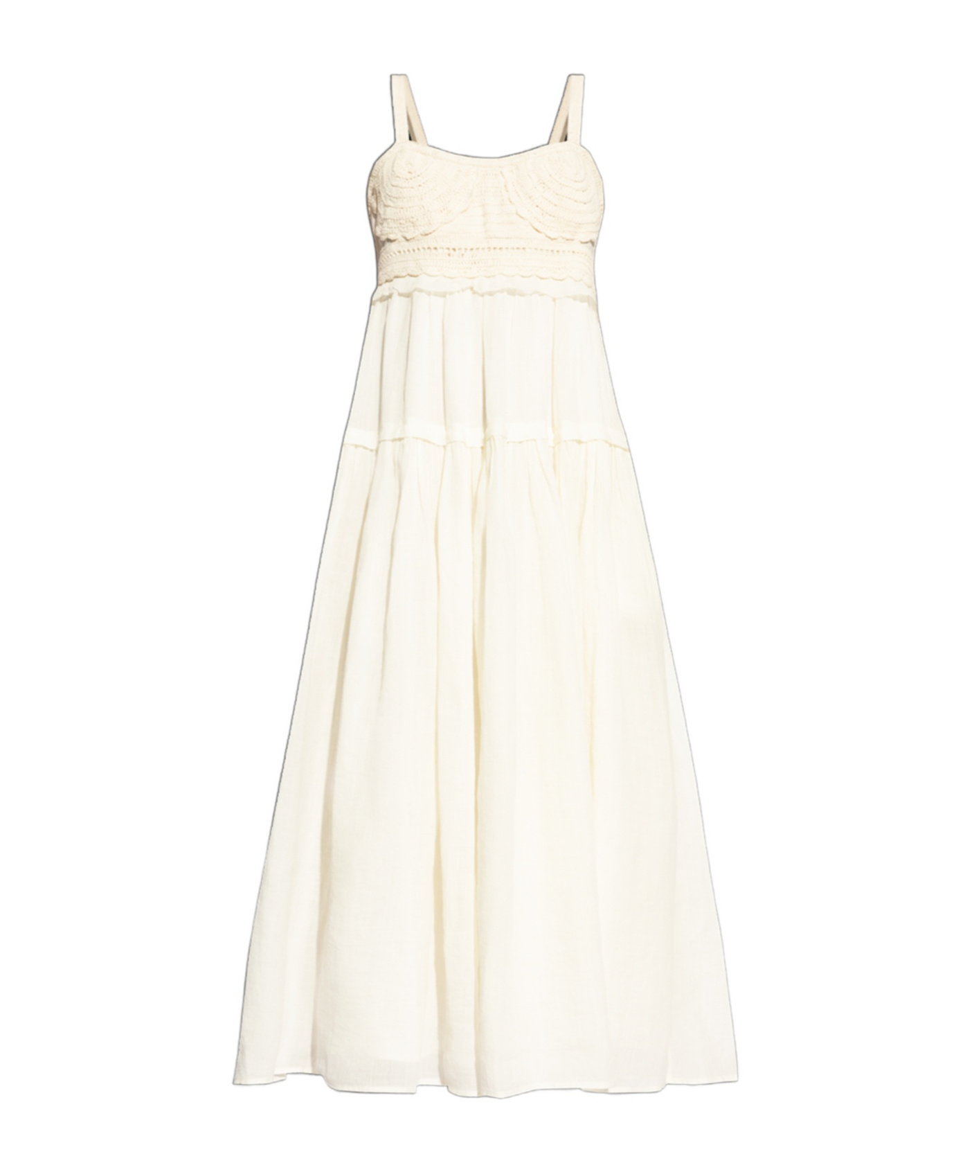 Ulla Johnson Panelled Midi Dress In White