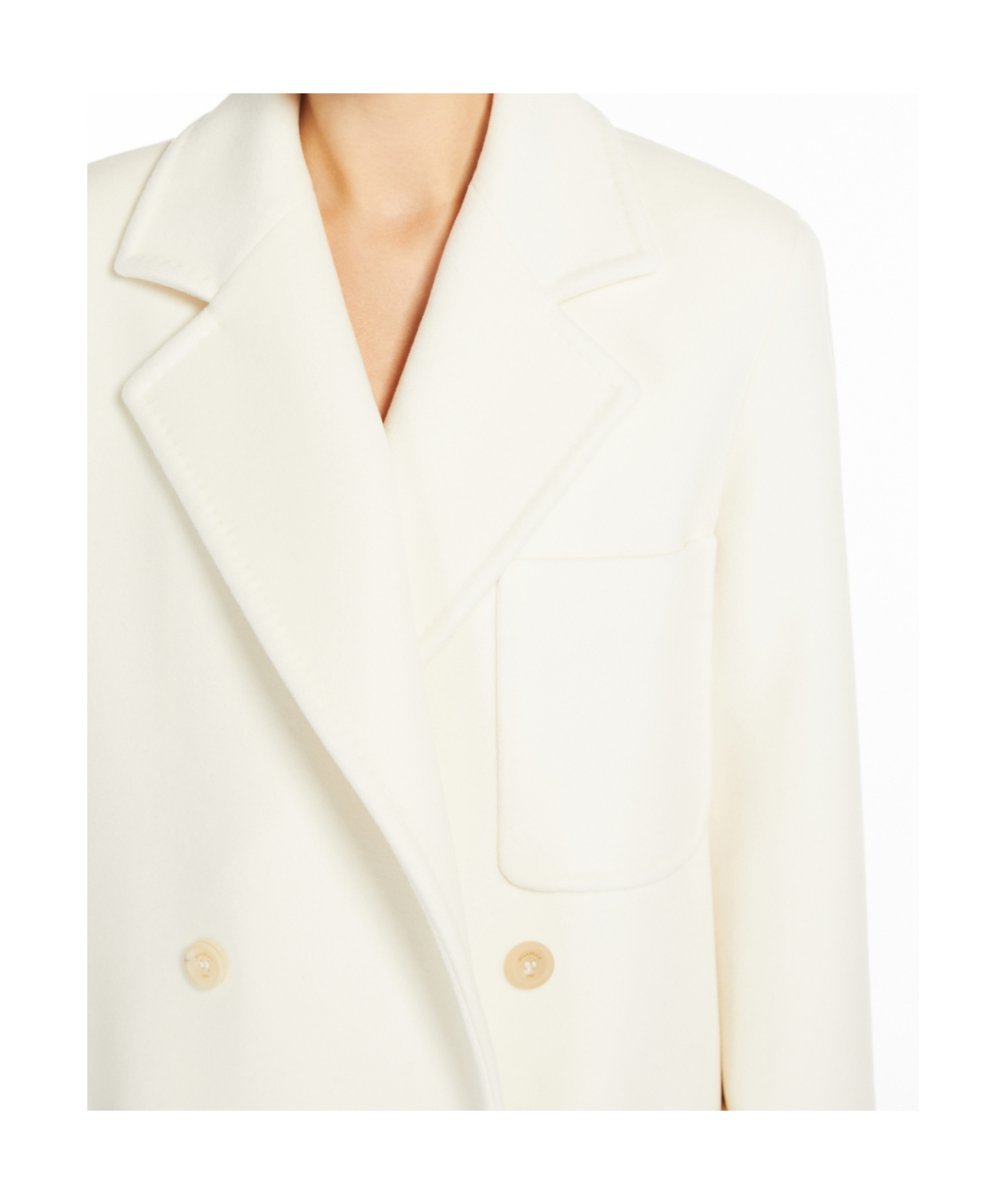 Shop Max Mara Wool Cashmere Coat In White