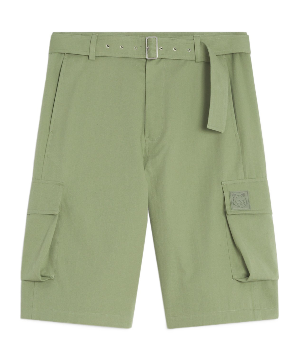 Maison Kitsuné Bermuda Shorts With Belt Loops And Pockets In Green