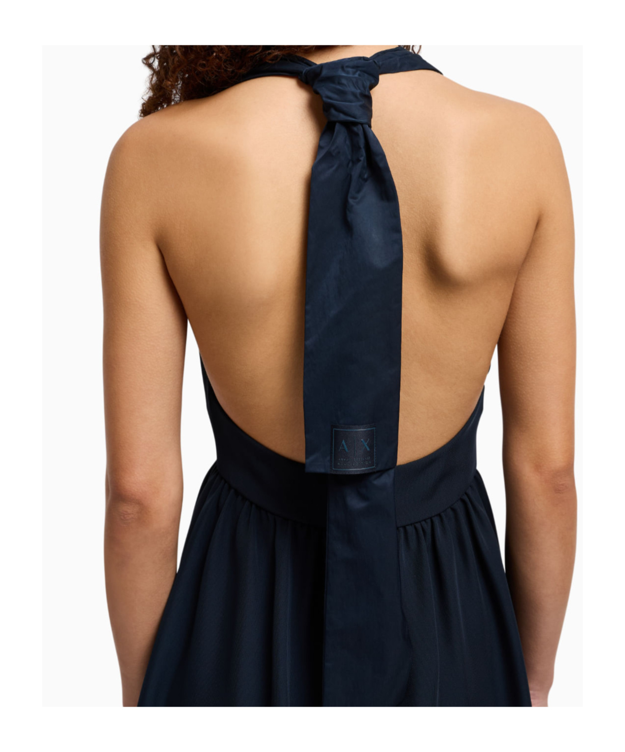 Armani Exchange Halter Neck Dress In Black