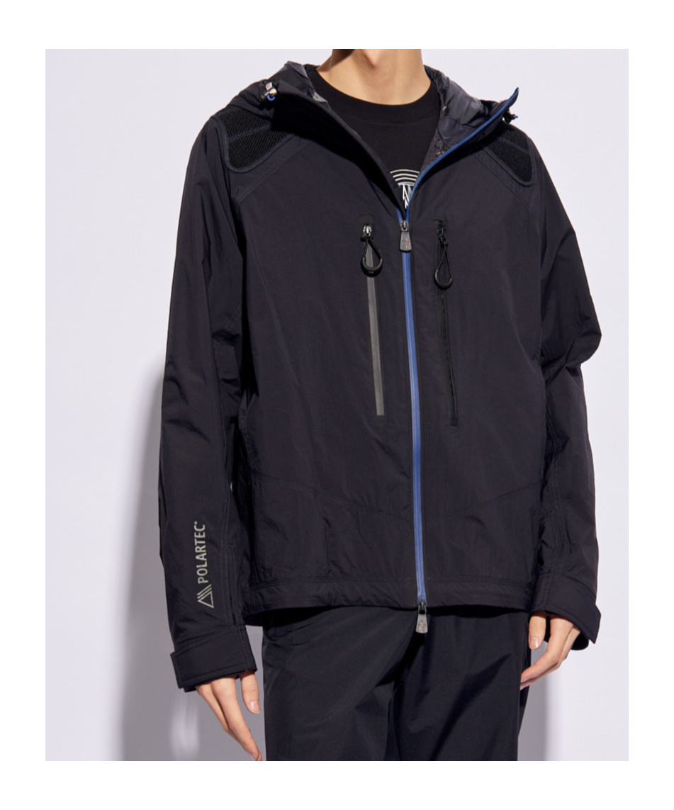 Moncler Zip-up Hooded Jacket In Black