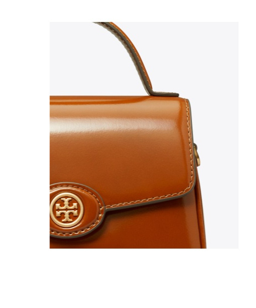Tory Burch Robinson Logo-plaque Shoulder Bag In Brown