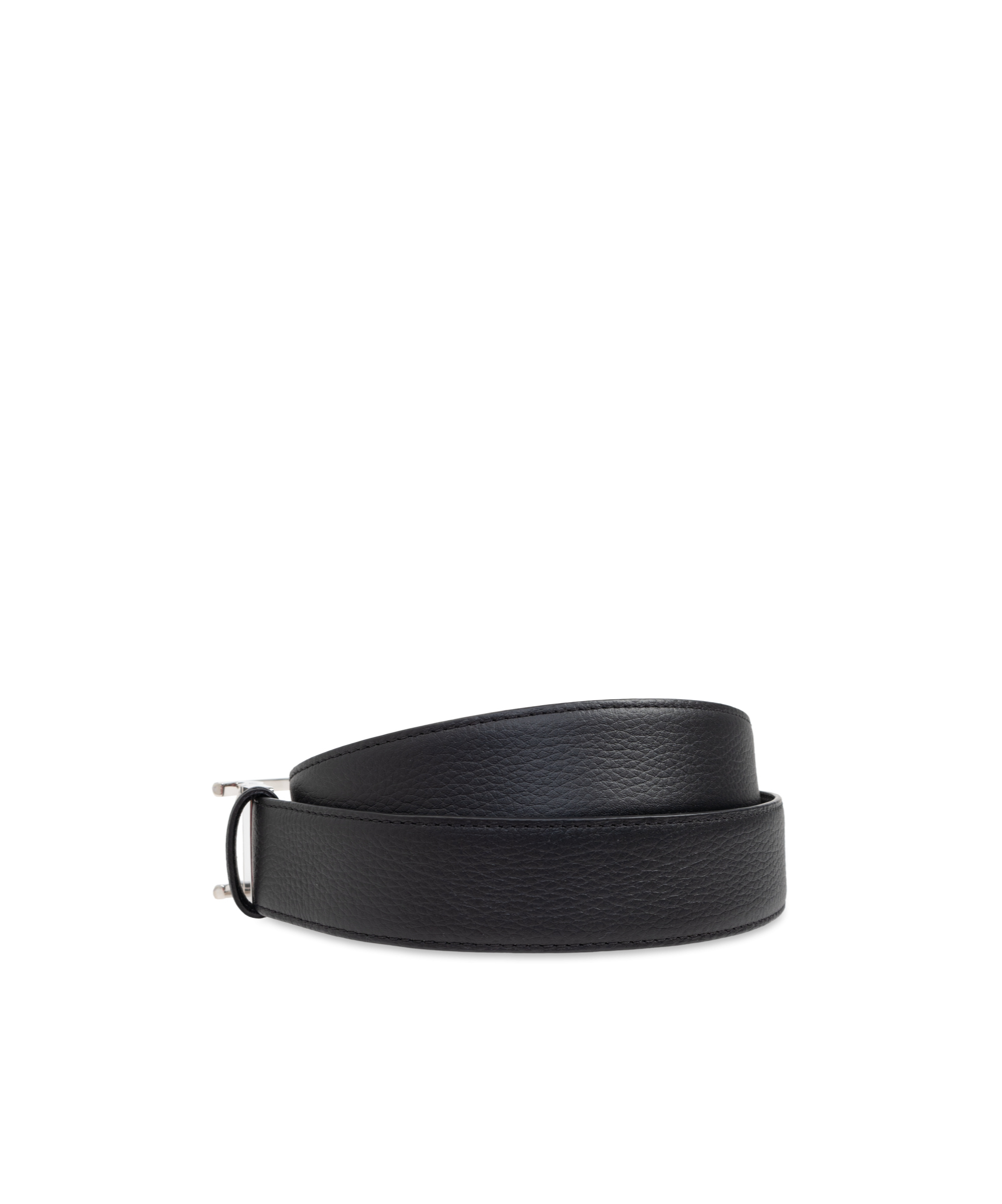 Brioni Signature Buckle Dress Belt In Black