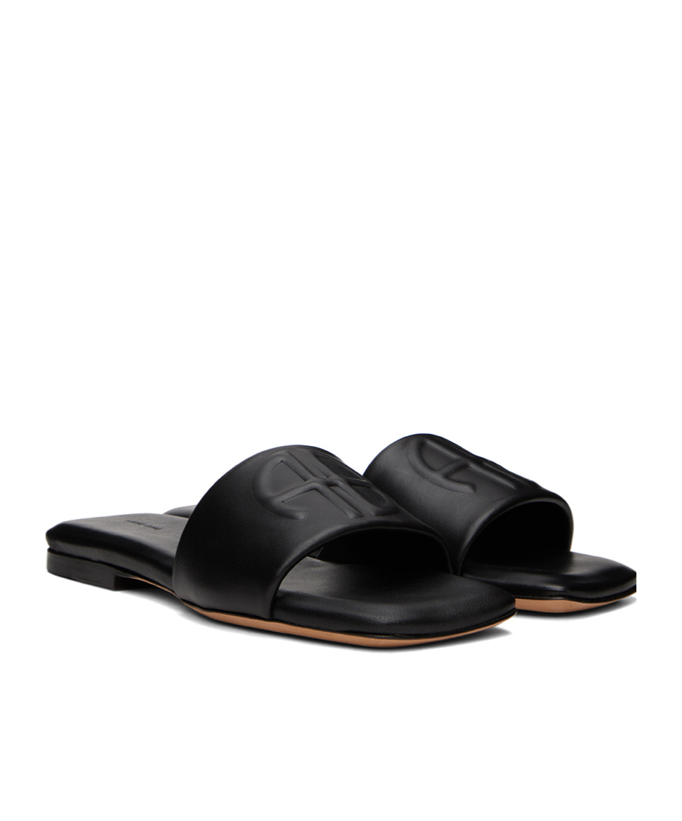Anine Bing Open-toed Slippers In Black