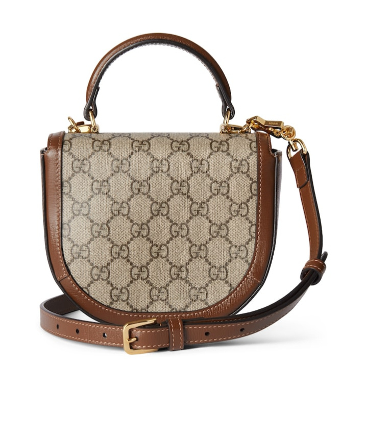 Gucci Women Gg Supreme Fabric Mini Horsebit 1955 Handbag In Brown