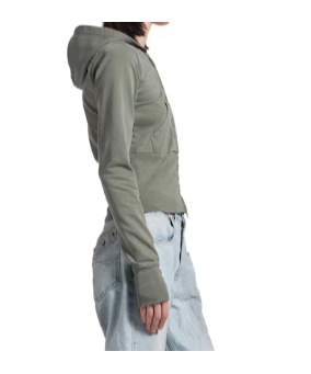Balenciaga Women's Loop Sports Icon High Rib Zip-up Hoodie In Grey In Gray