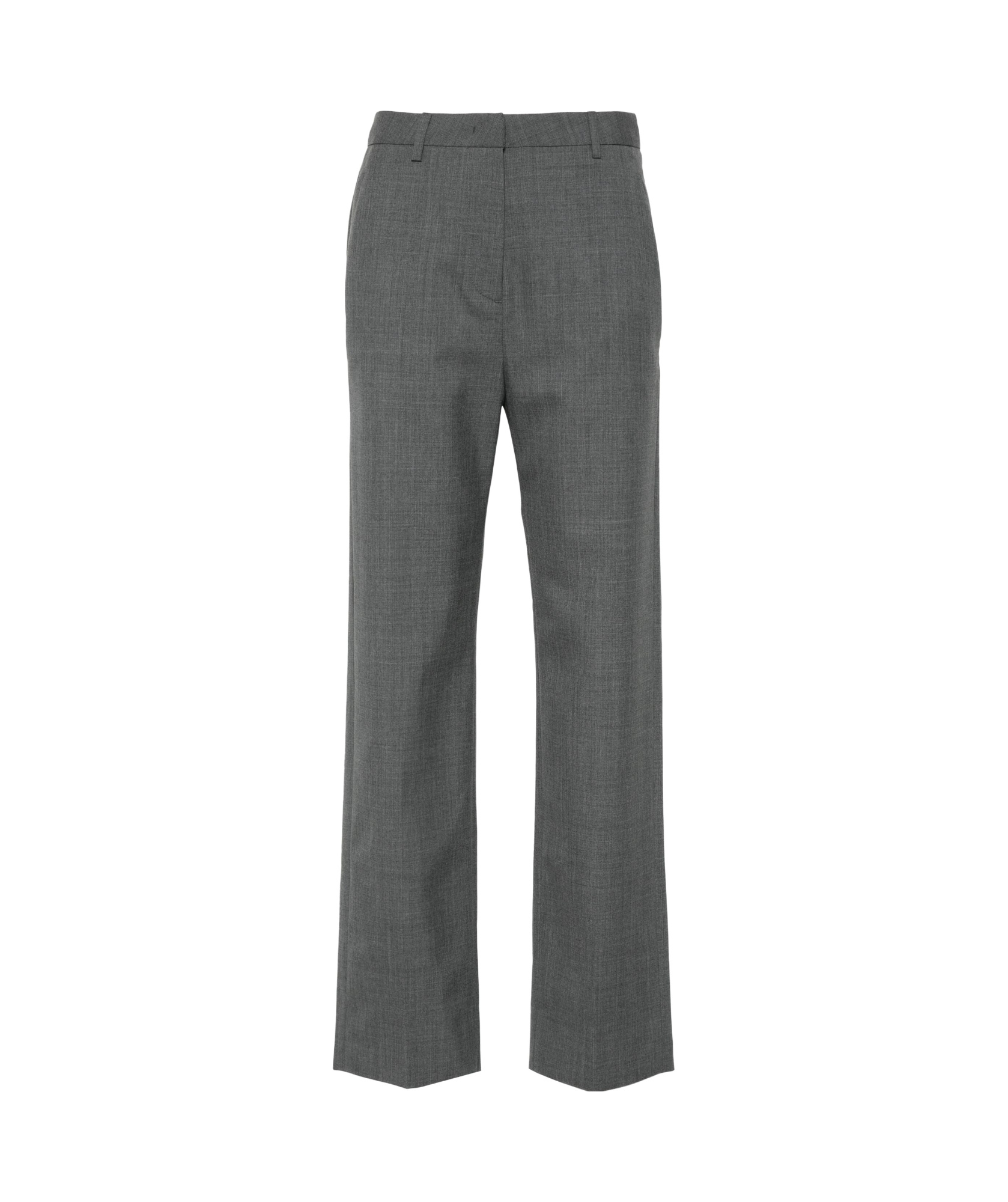 Valentino Virgin-wool Straight Trousers In Gray