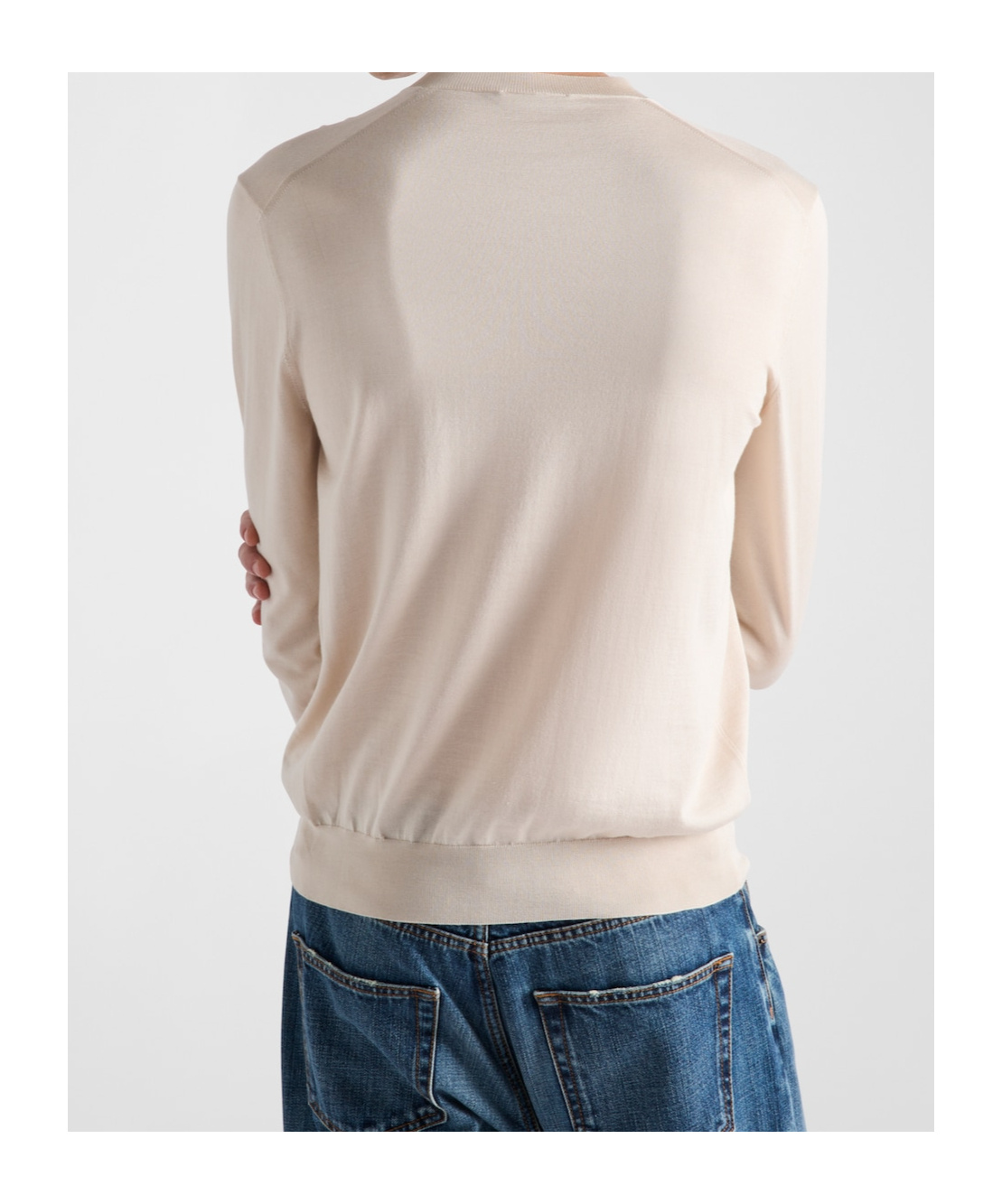 Prada V-neck Sweater In Nude