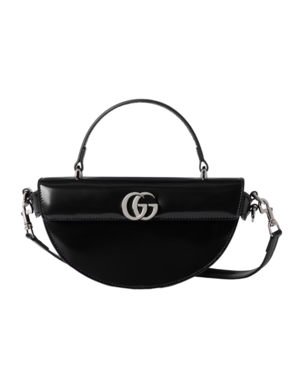 Gucci Mini Half-moon Top Handle Bag In Black