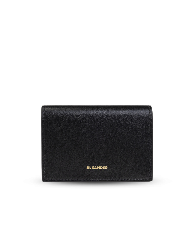 Jil Sander Gold-tone Logo Cardholder In Black