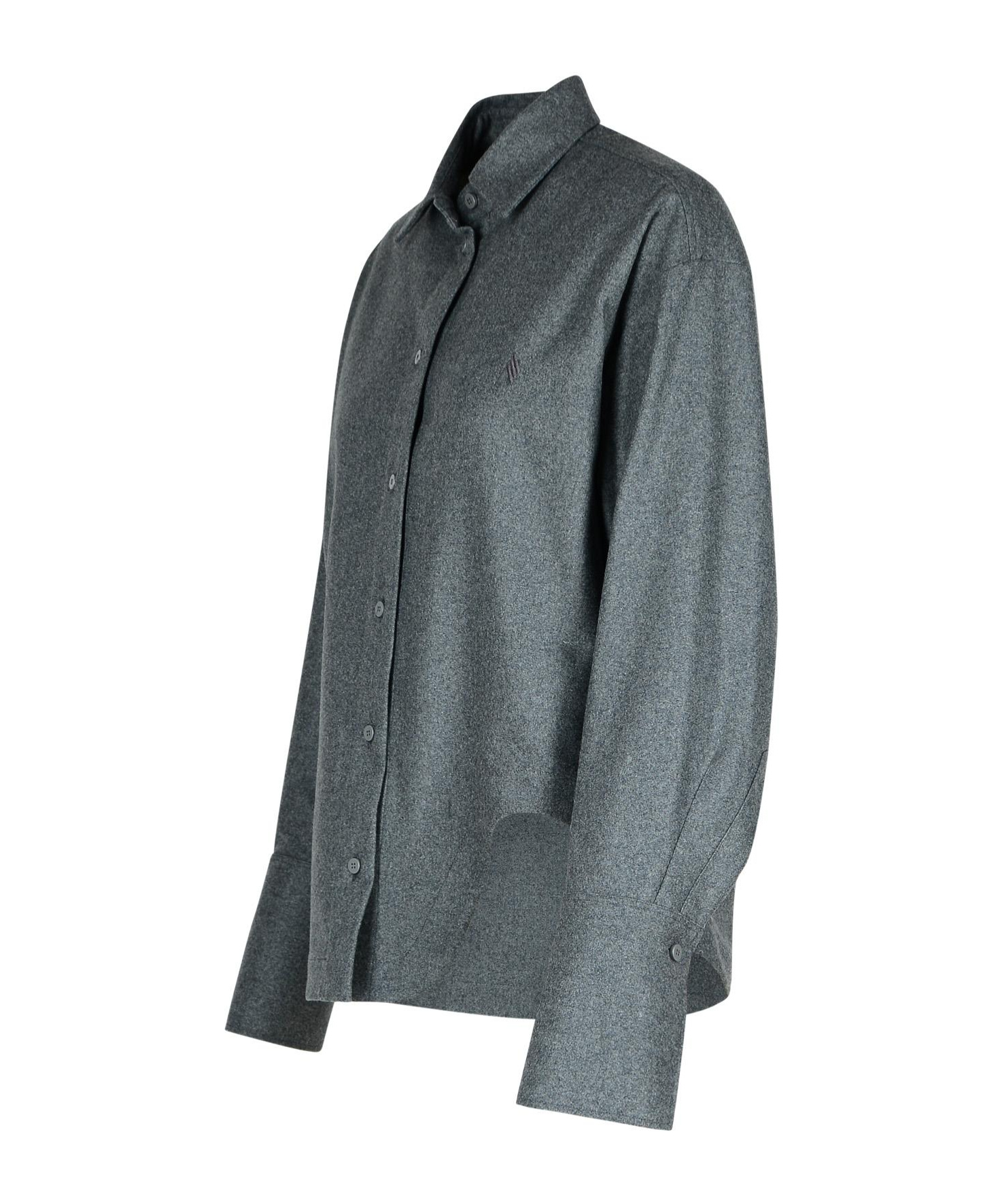Attico Eliza Grey Wool Blend Shirt In Gray