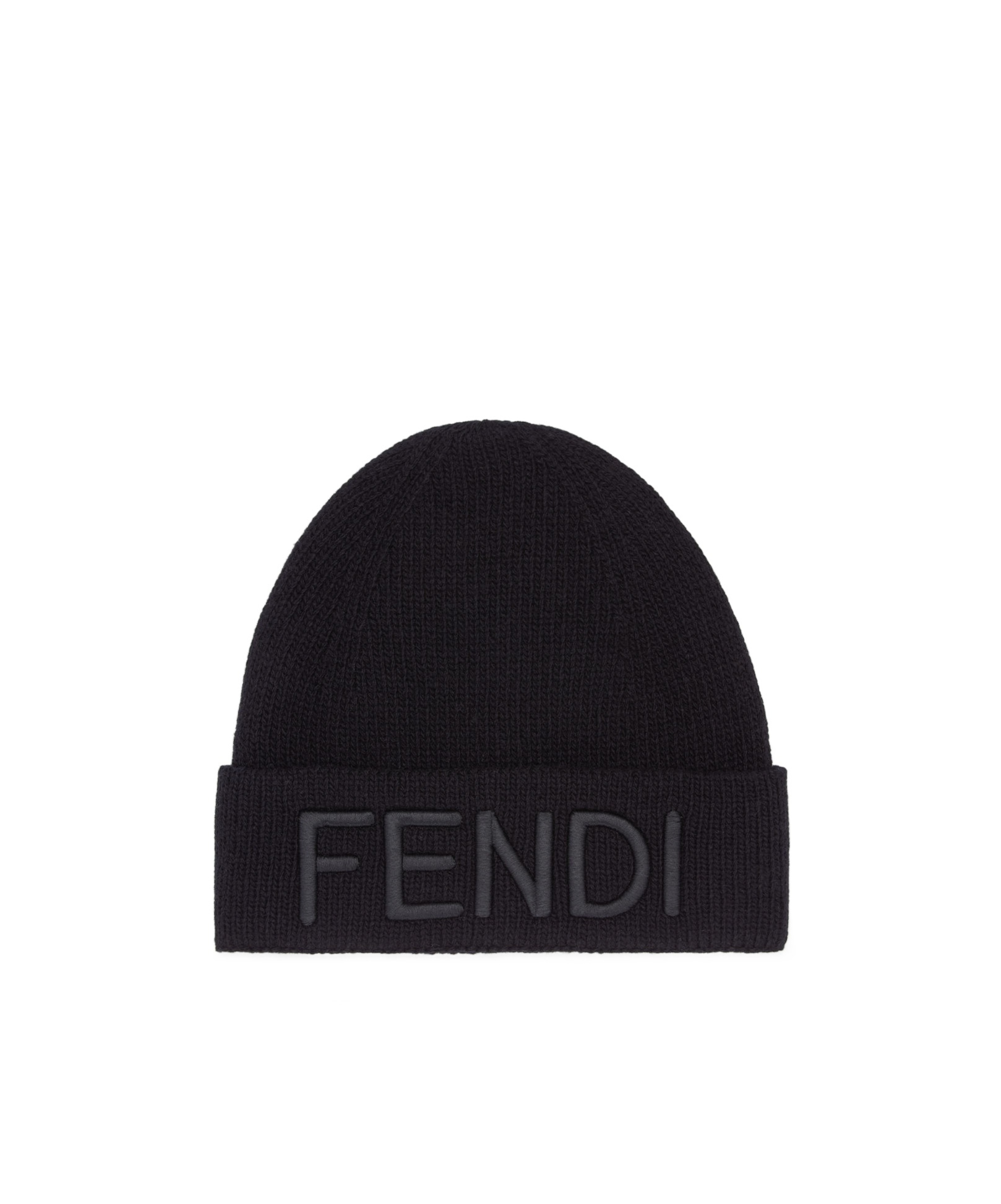 Fendi Cuffia In Lana Nera Uomo In Black
