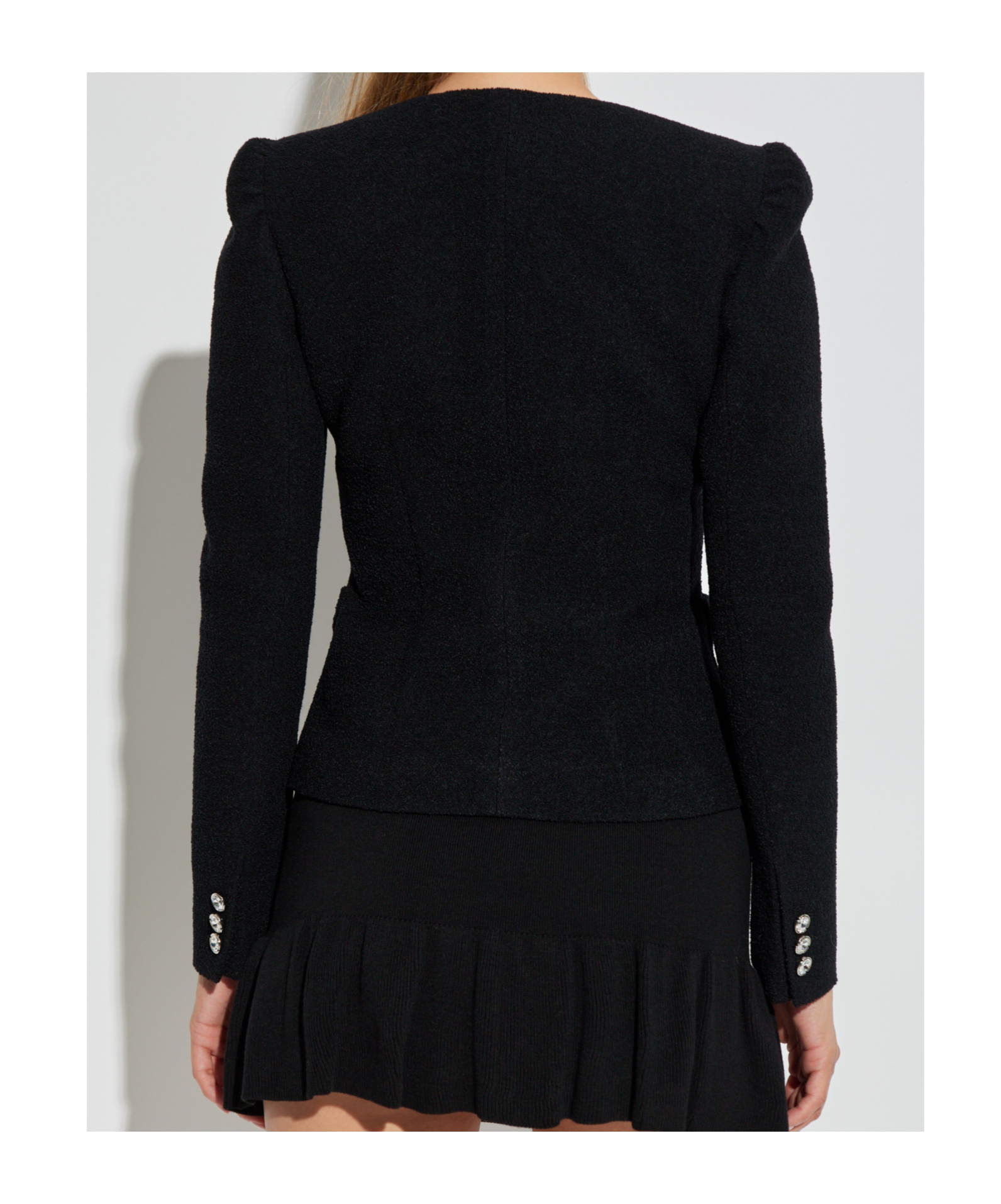 Alessandra Rich Long Sleeve Casual Jacket In Black