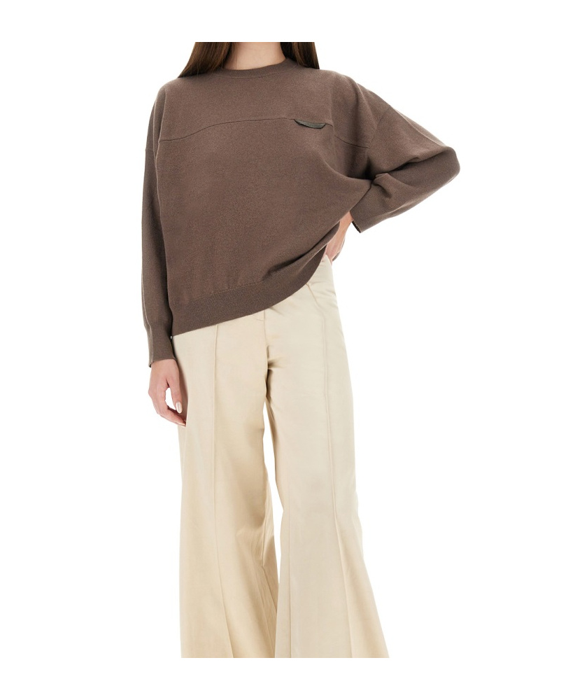 Brunello Cucinelli Relaxed-fit Cashmere Sweater With Classic Silhouette In Multi