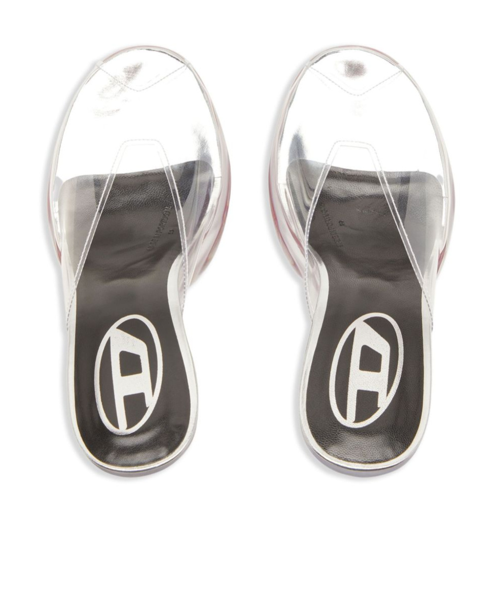Diesel Heel Sandals With Transparent Platform Sole In White
