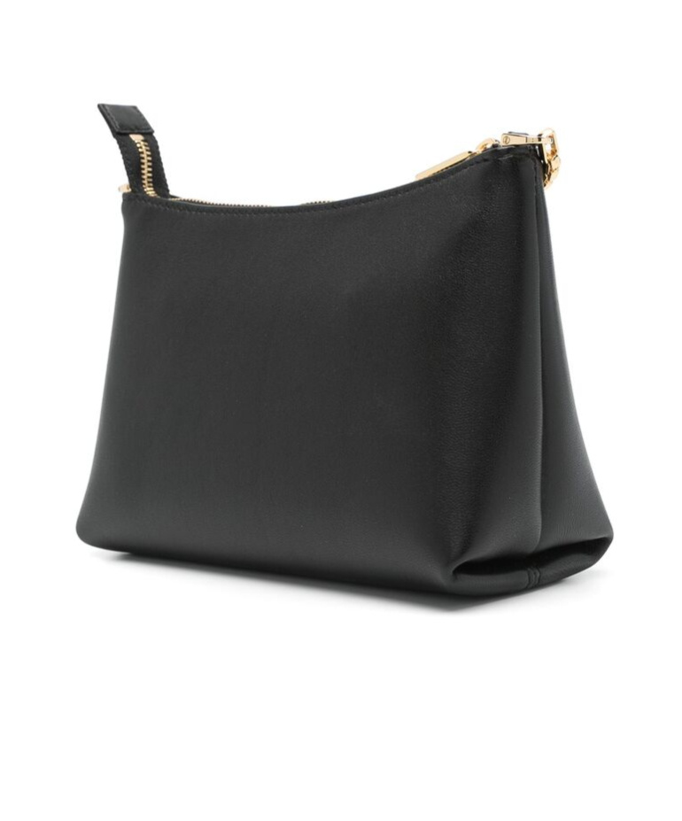 Shop Ferragamo Zippered Shoulder Bag In Black