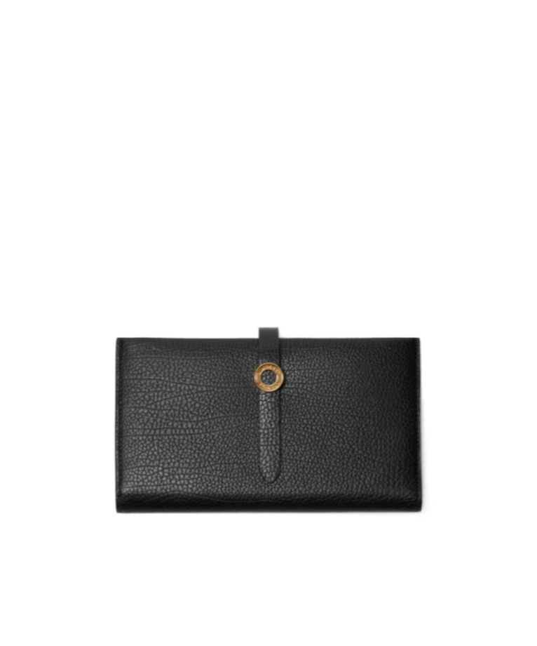 Burberry Grainy Leather Continental Wallet In Black