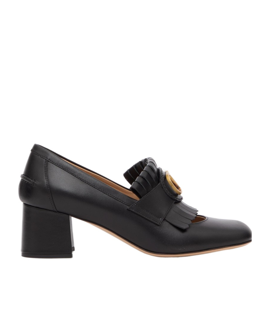 Valentino Garavani Vlogo Signature Fringed Calfskin Pumps 55mm Woman Black 40 In Black