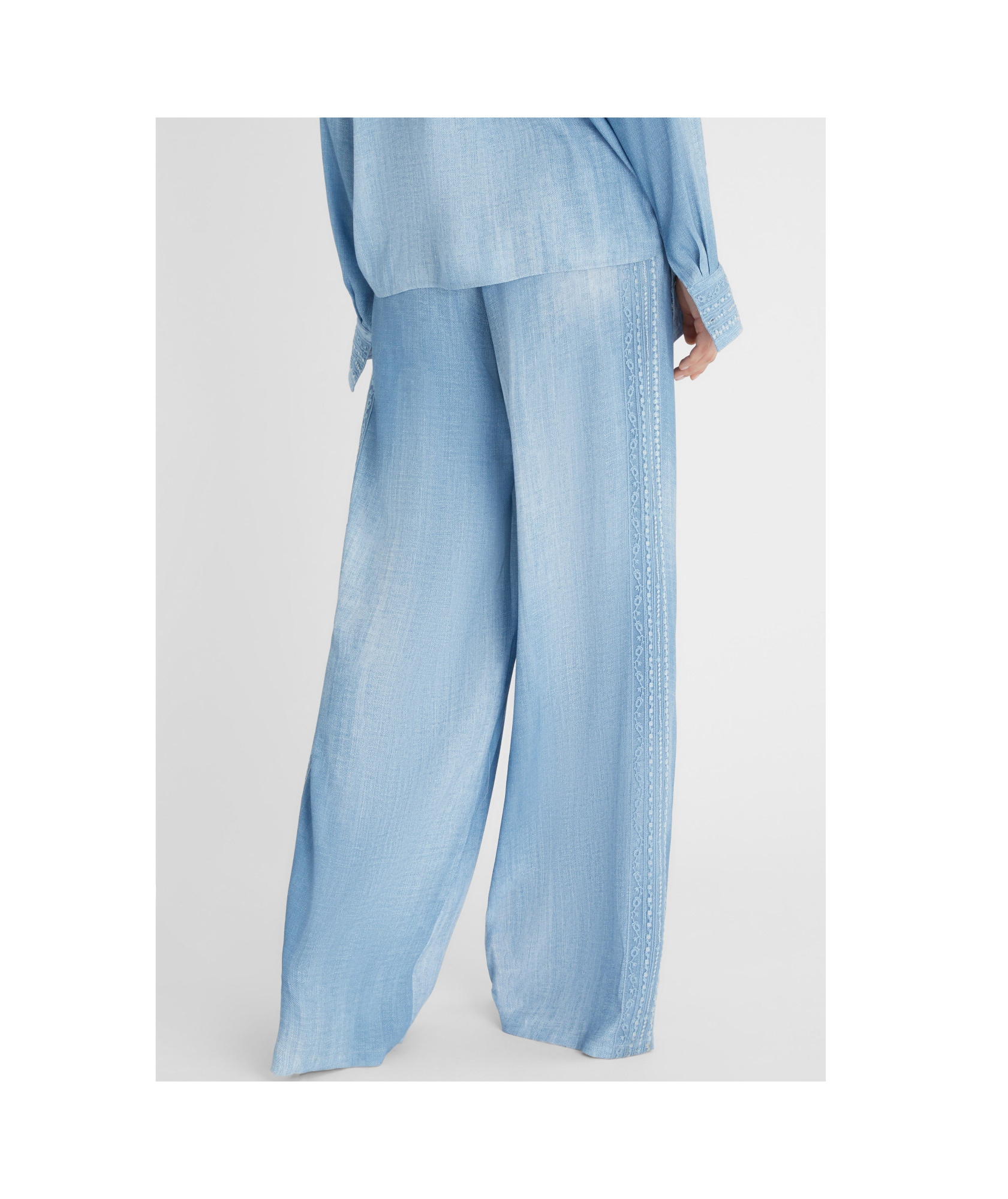 Ermanno Scervino Drawstring Wide-leg Pants In Blue