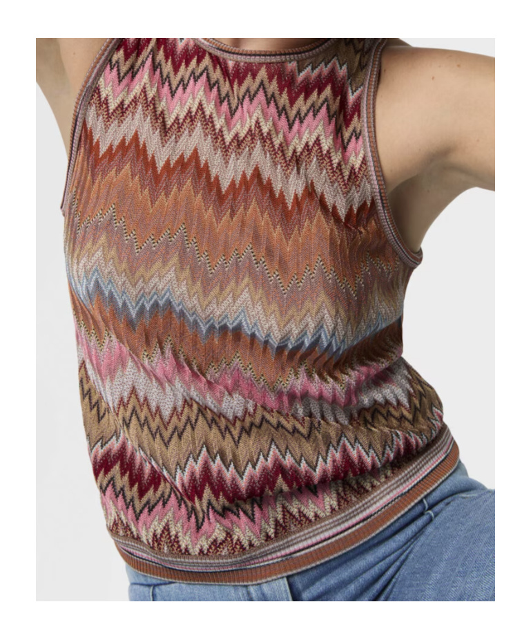 Missoni Snake-pattern Viscose Sleeveless Top In Multi