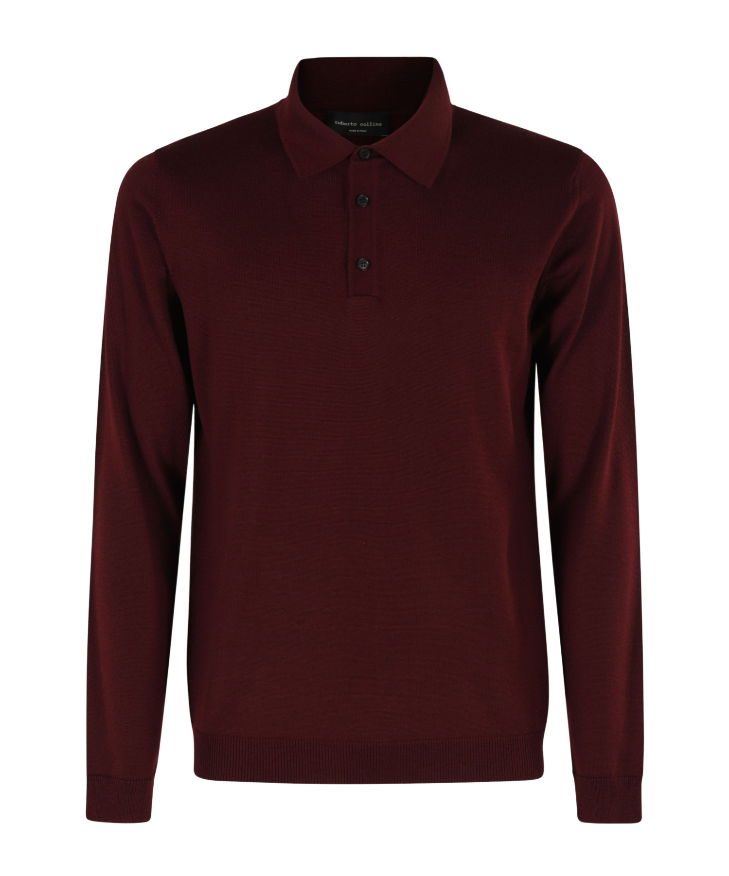 Roberto Collina Long Sleeve Ribbed Polo Shirt In Brown